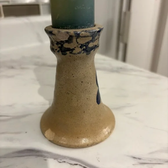 Vintage Beaumont Brothers Pottery Candle Sticks & Bowl Salt Glazed Stoneware - Picture 8 of 16